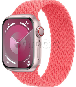 Купить Apple Watch Series 9 // 45мм GPS+Cellular // Корпус из алюминия розового цвета, плетёный монобраслет цвета "розовая гуава"