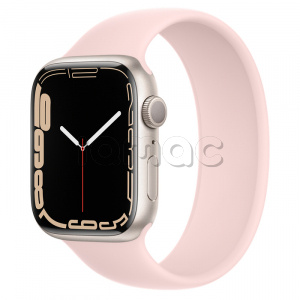 Купить Apple Watch Series 7 // 45мм GPS // Корпус из алюминия цвета «сияющая звезда», монобраслет цвета «розовый мел»