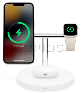 Док-станция Belkin Boost CHARGE PRO Wireless Charging Stand для беспроводной зарядки 3-в-1 (White/Белый)