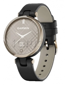 Купить Женские умные часы Garmin Lily (34mm), кремово-золотистый корпус, черный итальянский кожаный ремешок