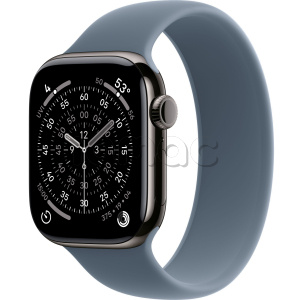 Купить Apple Watch Series 11 // 46мм GPS+Cellular // Корпус из титана сланцевого цвета, монобраслет цвета "якорный синий"