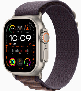 Apple Watch Ultra 2 // 49мм GPS + Cellular // Корпус из титана, ремешок Alpine Loop цвета "индиго", L