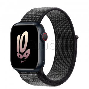 Купить Apple Watch Series 8 // 41мм GPS + Cellular // Корпус из алюминия цвета "темная ночь", спортивный браслет Nike цвета "черный/снежная вершина"
