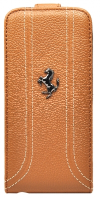 Чехол Ferrari для iPhone 5s Flip FF-Collection Camel