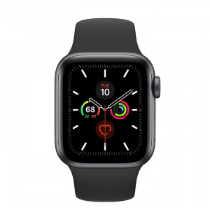 Купить Apple Watch Series 5 // 40мм GPS // Корпус из алюминия цвета «серый космос», спортивный ремешок черного цвета