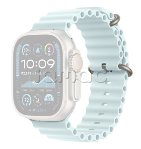 49мм Ремешок Ocean Band цвета "Ледяной синий", отделка из натурального титана, для Apple Watch Ultra