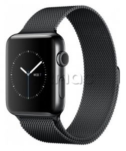 Купить Apple Watch Series 2 38мм Корпус из нержавеющей стали цвета «чёрный космос», миланский сетчатый браслет цвета «чёрный космос» (MNPE2)