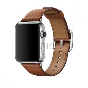 42/44мм Кожаный ремешок золотисто‑коричневого цвета с классической пряжкой для Apple Watch