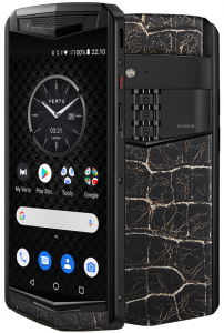 Vertu Aster P Gothic YG Pure Jet Cracked Lava Alligator