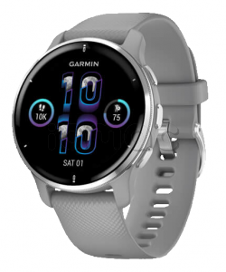 Купить Умные часы Garmin Venu 2 Plus (43mm), серебристый корпус, серый силиконовый ремешок