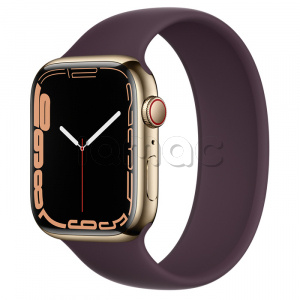 Купить Apple Watch Series 7 // 45мм GPS + Cellular // Корпус из нержавеющей стали золотого цвета, монобраслет цвета «тёмная вишня»