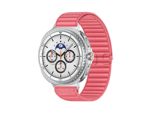 Samsung Galaxy Watch8 Classic (46 мм) Wifi+LTE, Белый, Текстильный ремешок розового цвета