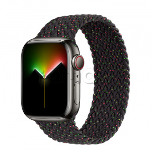 Купить Apple Watch Series 7 // 41мм GPS + Cellular // Корпус из нержавеющей стали графитового цвета, плетёный монобраслет цвета «Black Unity»