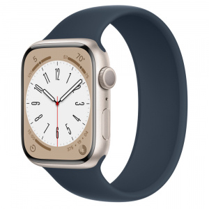 Apple Watch Series 8 // 45мм GPS // Корпус из алюминия цвета "сияющая звезда", монобраслет цвета "синий шторм"