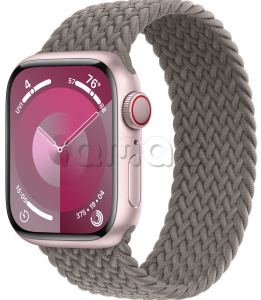 Купить Apple Watch Series 9 // 45мм GPS+Cellular // Корпус из алюминия розового цвета, плетёный монобраслет цвета "глина"