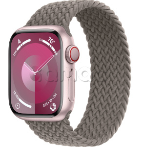 Купить Apple Watch Series 9 // 41мм GPS+Cellular // Корпус из алюминия розового цвета, плетёный монобраслет цвета "глина"