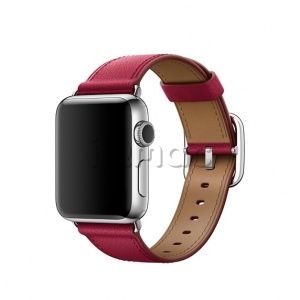 38/40мм Кожаный ремешок цвета «лесная ягода» с классической пряжкой для Apple Watch