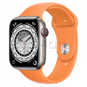 Купить Apple Watch Series 7 // 45мм GPS + Cellular // Корпус из титана, спортивный ремешок цвета «весенняя мимоза»