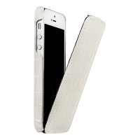Чехол для iPhone 5s Melkco Leather Case Jacka Type Crocodile Print Pattern - White