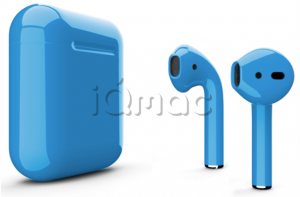 AirPods - беспроводные наушники Apple (Голубой, глянец)