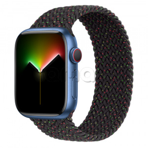 Купить Apple Watch Series 7 // 45мм GPS + Cellular // Корпус из алюминия синего цвета, плетёный монобраслет цвета «Black Unity»