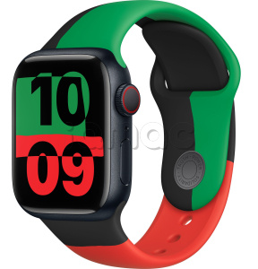 Купить Apple Watch Series 9 // 41мм GPS+Cellular // Корпус из алюминия цвета "темная ночь", спортивный ремешок цвета Black Unity