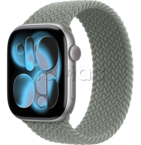 Купить Apple Watch Series 11 // 46мм GPS // Корпус из алюминия цвета "серый космос", плетеный монобраслет серо-зеленого цвета