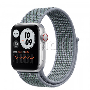 Купить Apple Watch SE // 40мм GPS + Cellular // Корпус из алюминия серебристого цвета, спортивный браслет Nike цвета «Дымчатый серый» (2020)