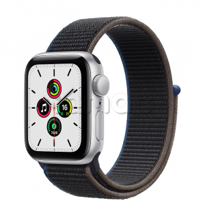 Купить Apple Watch SE // 40мм GPS // Корпус из алюминия серебристого цвета, спортивный браслет угольного цвета (2020)
