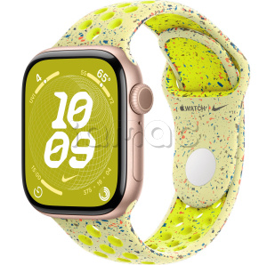 Купить Apple Watch Series 10 // 42мм GPS (Custom) Корпус из алюминия цвета "розовое золото", спортивный ремешок Nike цвета "Электрическая вспышка"