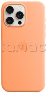 Силиконовый чехол MagSafe для iPhone 15 Pro Max, цвет "оранжевый сорбет"