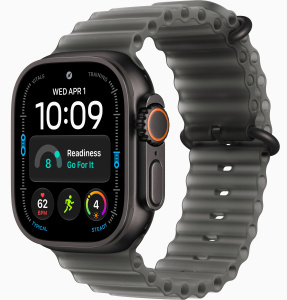 Apple Watch Ultra 4 (2026) // 49мм GPS+Cellular // Корпус из черного титана, ремешок Ocean Band прозрачно-черного цвета