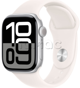 Купить Apple Watch Series 10 // 46мм GPS // Корпус из алюминия серебристого цвета, спортивный ремешок цвета "светлые румяна"