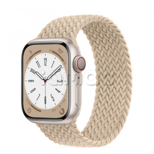 Купить Apple Watch Series 8 // 41мм GPS + Cellular // Корпус из алюминия цвета "сияющая звезда", плетёный монобраслет бежевого цвета