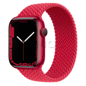 Купить Apple Watch Series 7 // 45мм GPS + Cellular // Корпус из алюминия красного цвета, плетёный монобраслет цвета (PRODUCT)RED