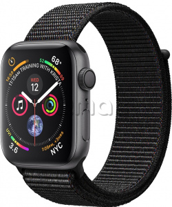 Купить Apple Watch Series 4 // 44мм GPS // Корпус из алюминия цвета «серый космос», ремешок из плетёного нейлона чёрного цвета (MU6E2)