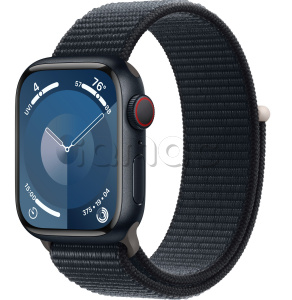 Купить Apple Watch Series 9 // 41мм GPS+Cellular // Корпус из алюминия цвета "темная ночь", спортивный браслет цвета "темная ночь"