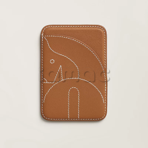Чехол-бумажник Hermès "Caballo" с MagSafe для iPhone, цвет Gold/ Золото