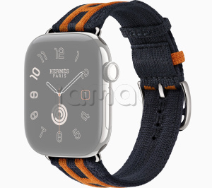 42мм Ремешок Hermès Rocabar Club цвета Bleu Nuit/Orange для Apple Watch