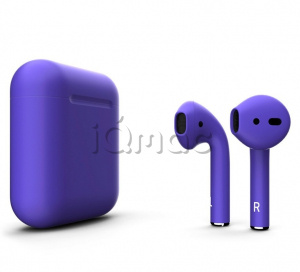 Купить AirPods - беспроводные наушники с Qi - зарядным кейсом Apple (Фиолетовый, матовый)