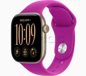 Купить Apple Watch Series 12 // 42мм GPS // Корпус из алюминия золотого цвета, спортивный ремешок пурпурного цвета