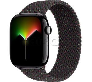 Купить Apple Watch Series 11 // 42мм GPS // Черный глянцевый корпус из алюминия, плетеный монобраслет цвета Black Unity