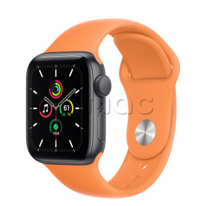 Купить Apple Watch SE // 40мм GPS // Корпус из алюминия цвета «серый космос», спортивный ремешок цвета «Весенняя мимоза» (2020)