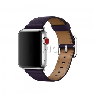 38/40мм Кожаный ремешок баклажанового цвета с классической пряжкой для Apple Watch