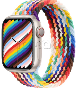 Купить Apple Watch Series 9 // 45мм GPS+Cellular // Корпус из алюминия цвета "сияющая звезда", плетёный монобраслет цвета Pride Edition