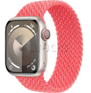 Купить Apple Watch Series 9 // 41мм GPS+Cellular // Корпус из алюминия цвета "сияющая звезда", плетёный монобраслет цвета "розовая гуава"