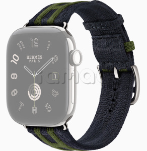 46мм Ремешок Hermès Rocabar Club цвета Bleu Nuit/Vert для Apple Watch