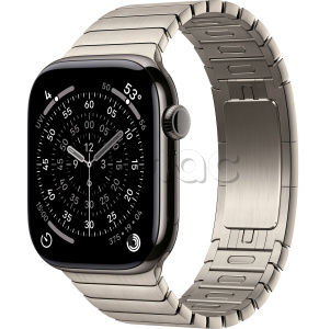 Купить Apple Watch Series 11 // 46мм GPS+Cellular // Корпус из титана сланцевого цвета, блочный браслет натурального цвета