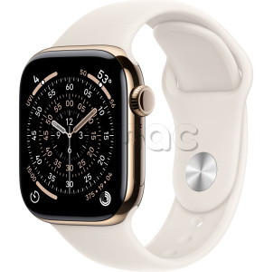 Купить Apple Watch Series 11 // 46мм GPS+Cellular // Корпус из титана золотого цвета, спортивный ремешок цвета "сияющая звезда"