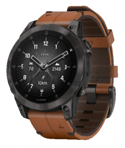 Купить Умные часы Garmin Epix Gen 2 (47mm) Sapphire, черный титановый корпус, коричневый кожаный ремешок